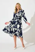 Endless Wishes Midi Navy White