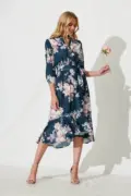 Jemimah Midi Teal Blush Floral